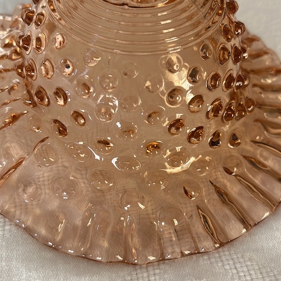Vintage Pink Depression Glass Hobnail Compote Candy Dish - Picture 5 of 8